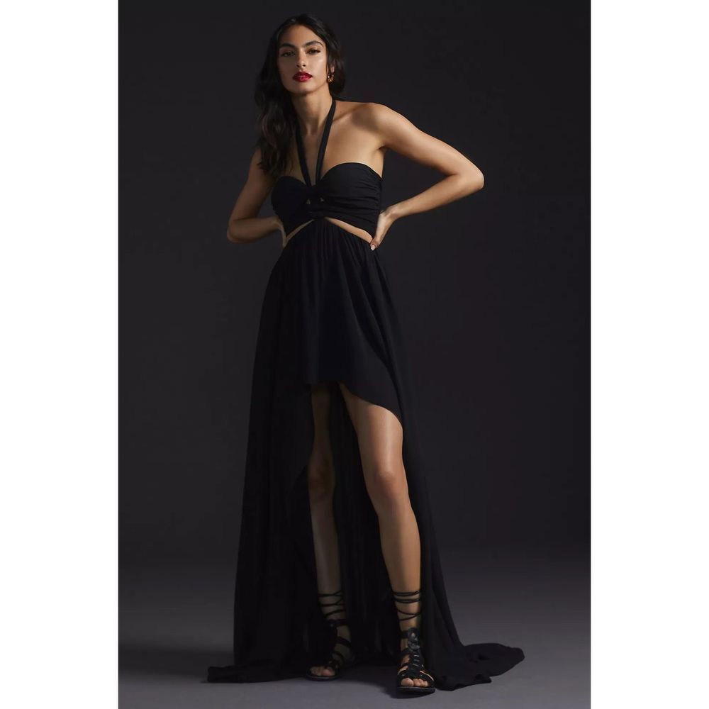 Anthropologie Ronny Kobo Halter Maxi Dress